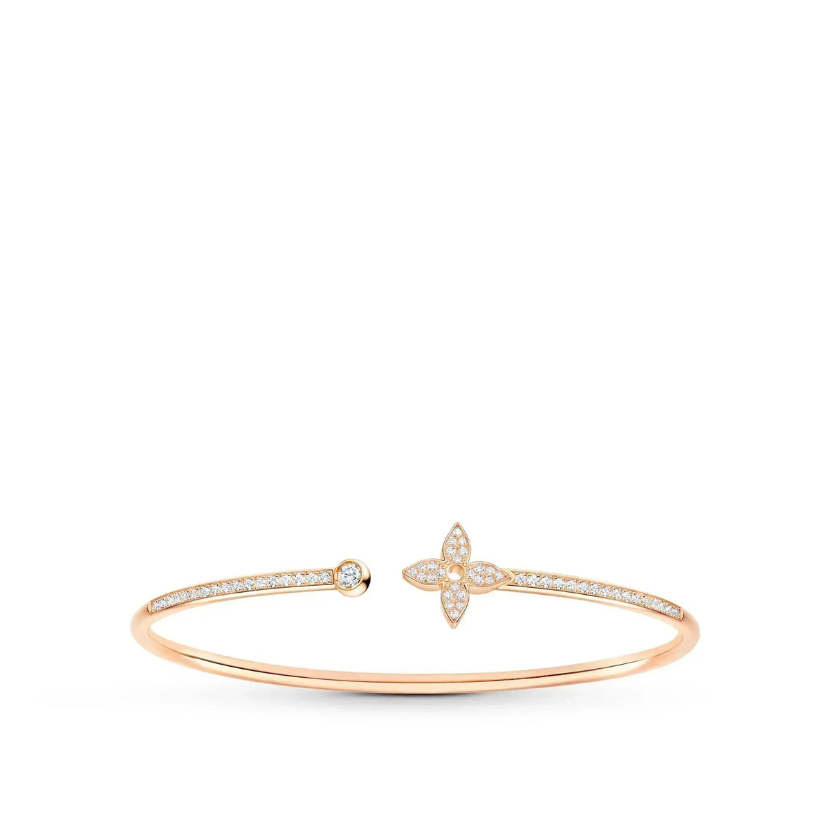 Mystic IDYLLE PINK GOLD OPEN BRACELET DIAMOND PAVED
