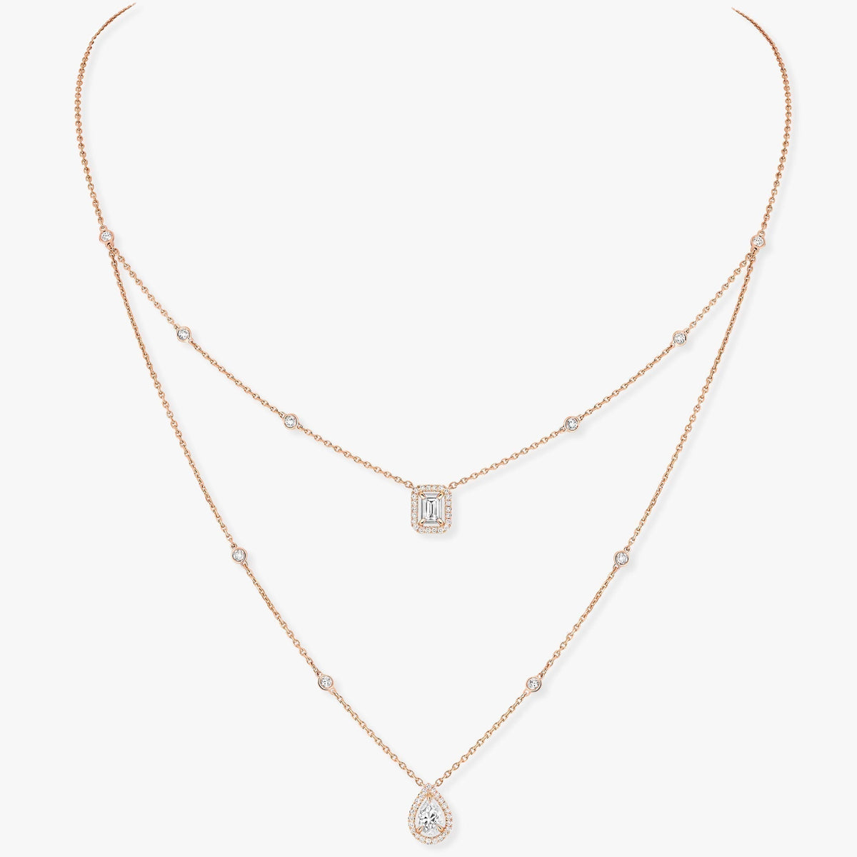 [Mystic]MY TWIN 2 ROW DIAMOND NECKLACE