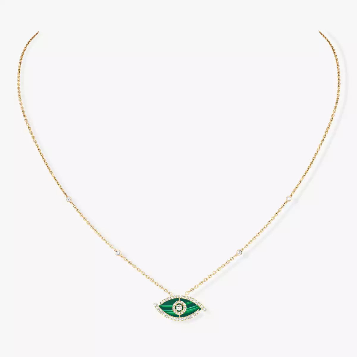 [Mystic]Lucky Eye Diamond Necklace in Rose Gold and Turquoise