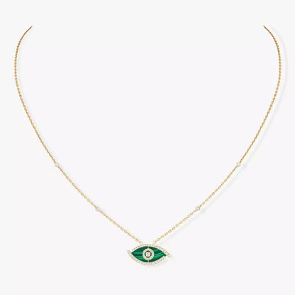 [Mystic]Lucky Eye Diamond Necklace in Rose Gold and Turquoise