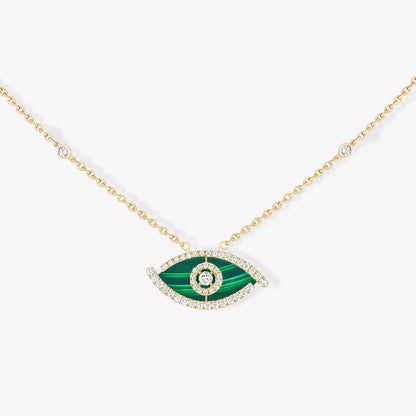 [Mystic]Lucky Eye Diamond Necklace in Rose Gold and Turquoise