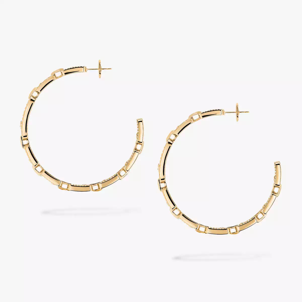 [[Mystic]Move Link Diamond Hoop Earrings
