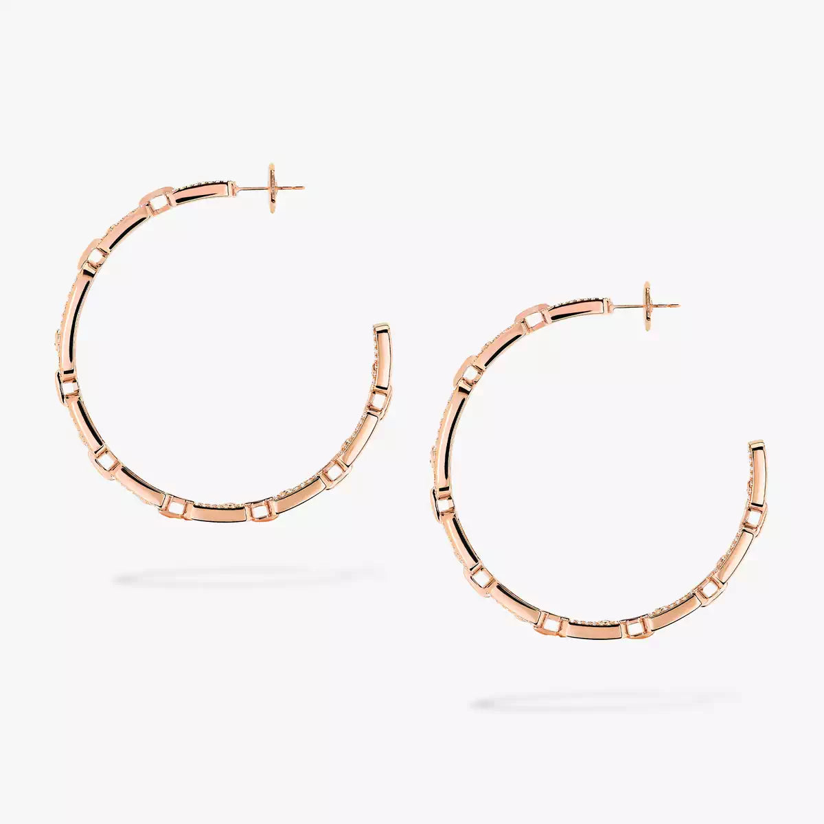 [[Mystic]Move Link Diamond Hoop Earrings