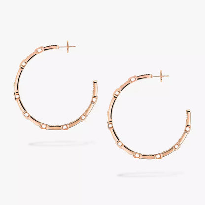 [[Mystic]Move Link Diamond Hoop Earrings
