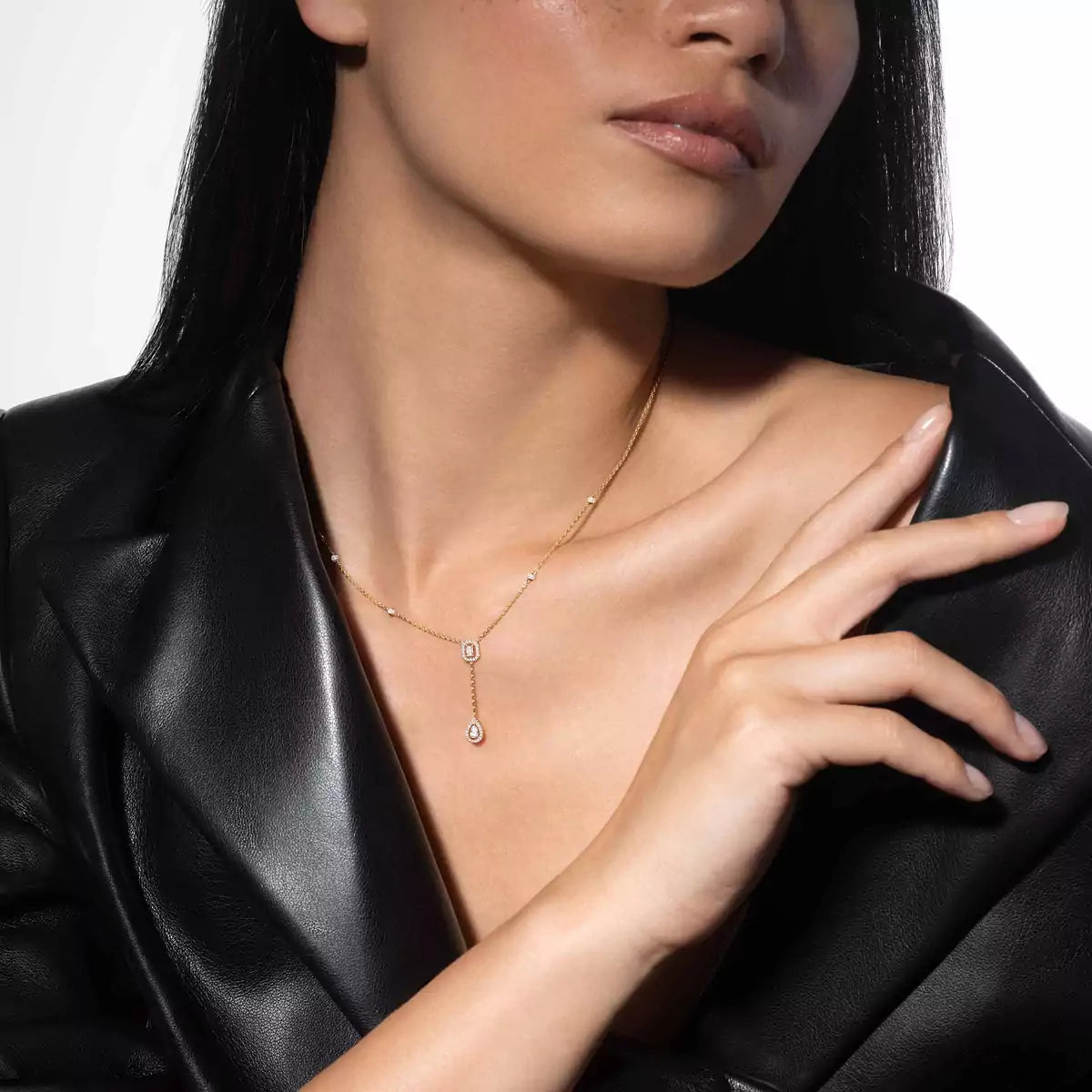 [Mystic]Gold Diamond Tie Necklace