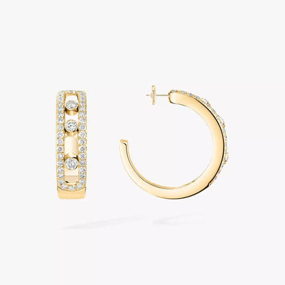 [Mystic]Diamond Pave_ Hoop Earrings Move