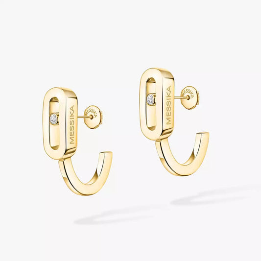 [Mystic]Diamond Mini Hoop Earrings Move Classique