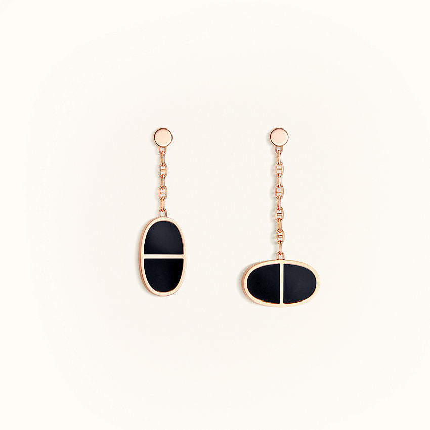 Mystic CHAINE VERSO BLACK CERAMIC EARRINGS