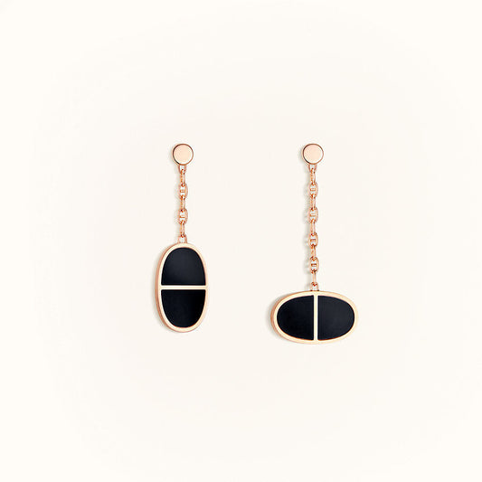 Mystic CHAINE VERSO BLACK CERAMIC EARRINGS