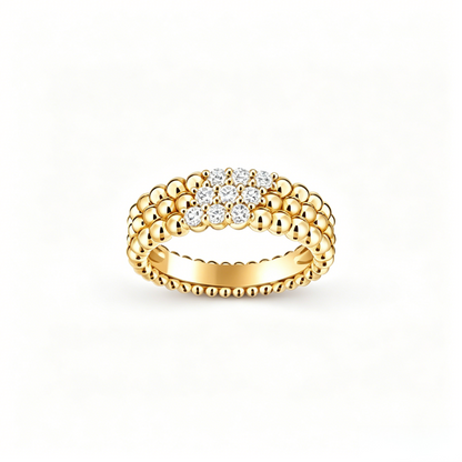 [Mystic ]  THREE-ROW DIAMOND RING