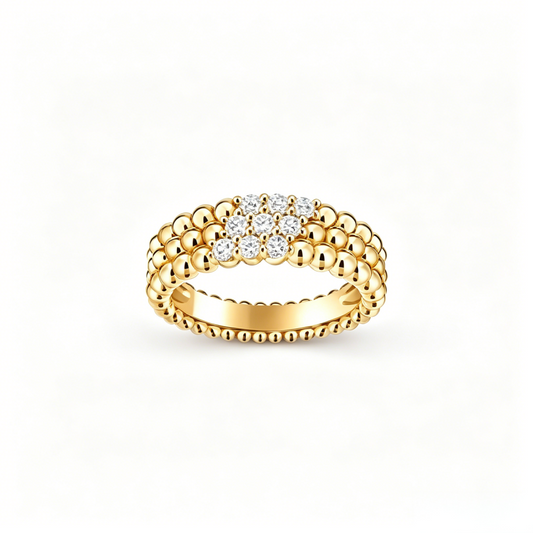 [Mystic ]  THREE-ROW DIAMOND RING