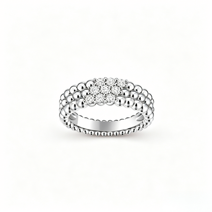 [Mystic ]  THREE-ROW DIAMOND RING