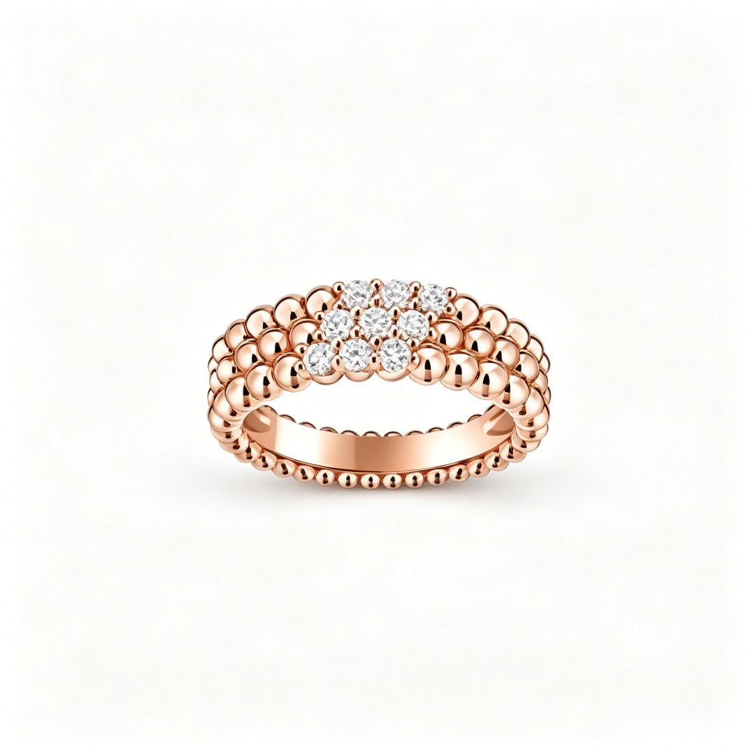 [Mystic ]  THREE-ROW DIAMOND RING