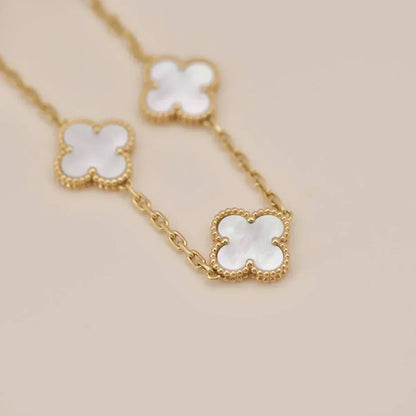 [Mystic ]New CLOVER WHITE PEARL MOP 5 MOTIF BRACELET COLLECTION