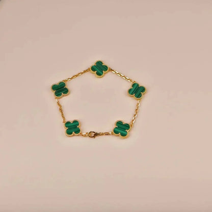 [Mystic ]New  CLOVER 5 MOTIF MALACHITE BRACELET COLLECTION