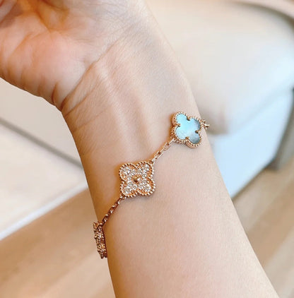 [Mystic ]New CLOVER 5 MOTIF GRAY MOP BRACELET COLLECTION