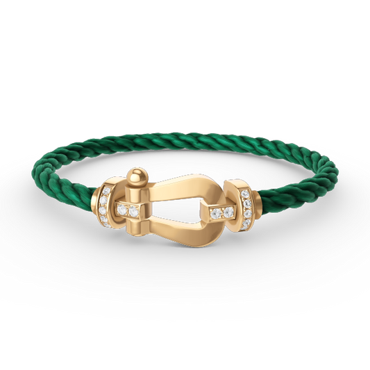 Mystic FORCE LARGE HORSESHOE HALF DIAMOND BRACELET GOLD