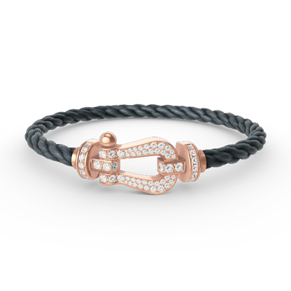 Mystic FORCE LARGE HORSESHOE FULL DIAMOND BRACELET ROSE GOLD