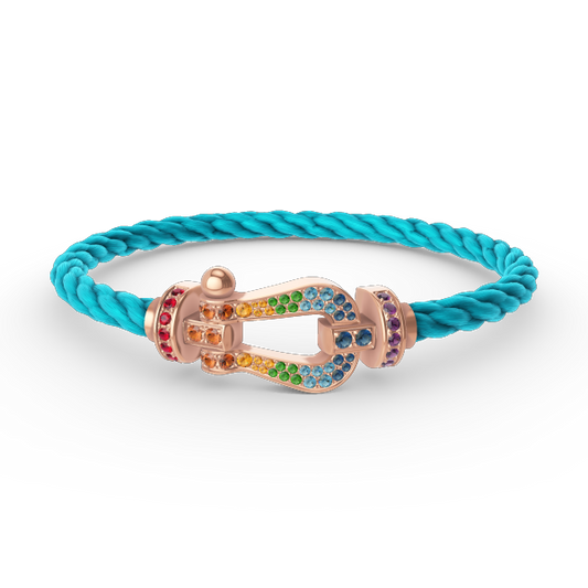 Mystic FORCE LARGE HORSESHOE  COLORED DIAMOND BRACELET ROSE GOLD