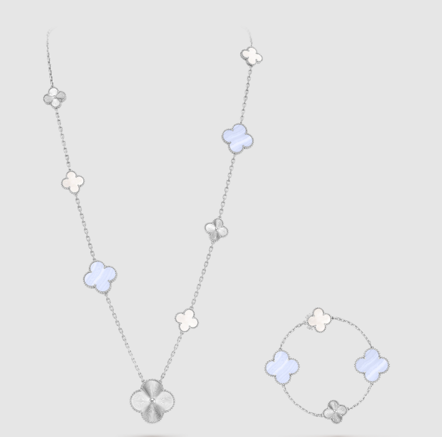 [Mystic ] 25 NEW CLOVER 15 MOTIFS PURPLE CHALCEDONY