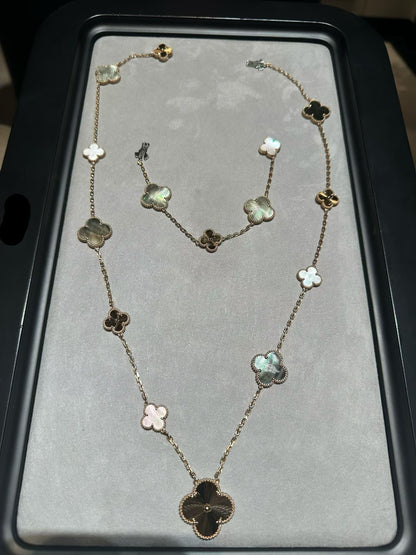[Mystic ] 25 NEW CLOVER 15 MOTIFS GRAY MOTHER-OF-PEARL