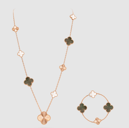 [Mystic ] 25 NEW CLOVER 15 MOTIFS GRAY MOTHER-OF-PEARL