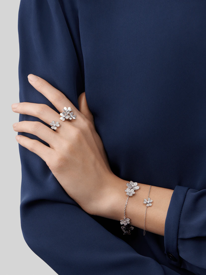 Mystic FRIVOLE SILVER FLOWER DIAMOND BRACELET