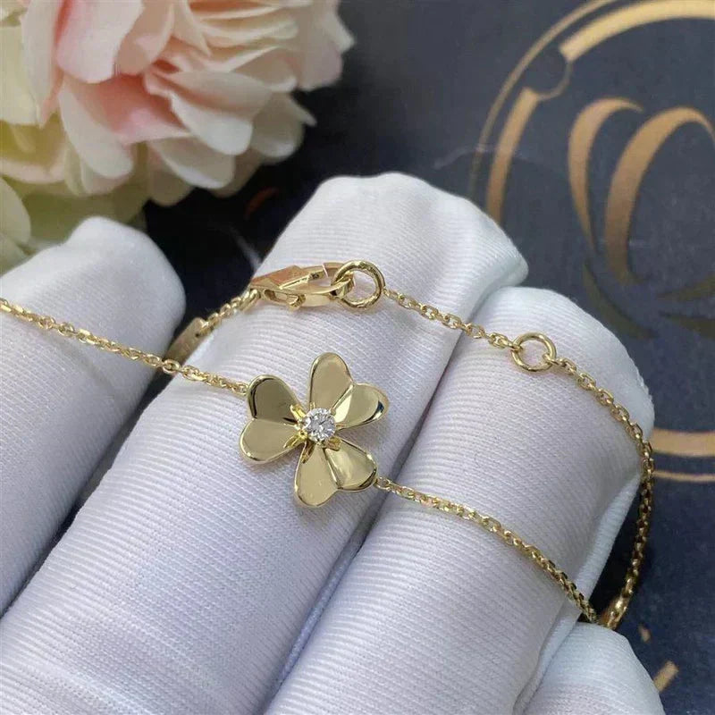 Mystic FRIVOLE GOLD FLOWER PINK MALACHITE BRACELET