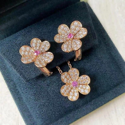 Mystic FRIVOLE ROSE GOLD FLOWER DIAMOND NECKLACE