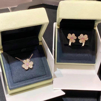 Mystic FRIVOLE PINK GOLD FLOWER DIAMOND EARRINGS
