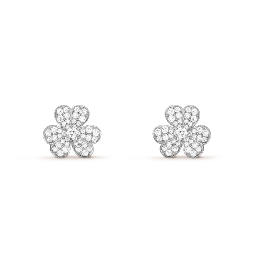 Mystic FRIVOLE SILVER FLOWER DIAMOND EARRINGS