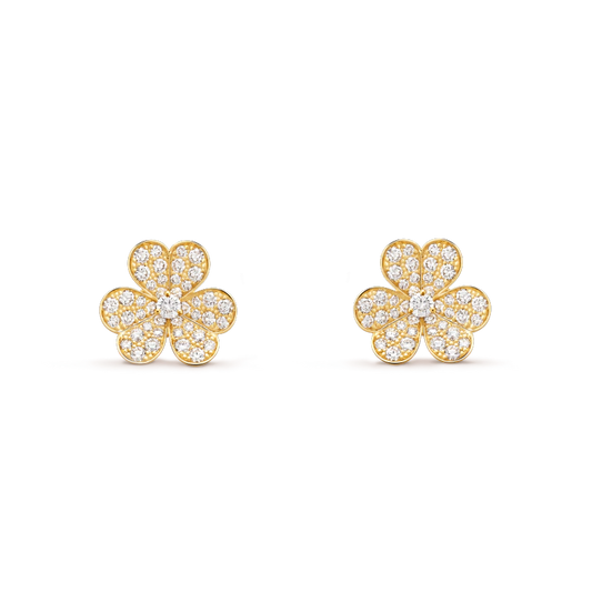 Mystic FRIVOLE GOLD FLOWER DIAMOND EARRINGS