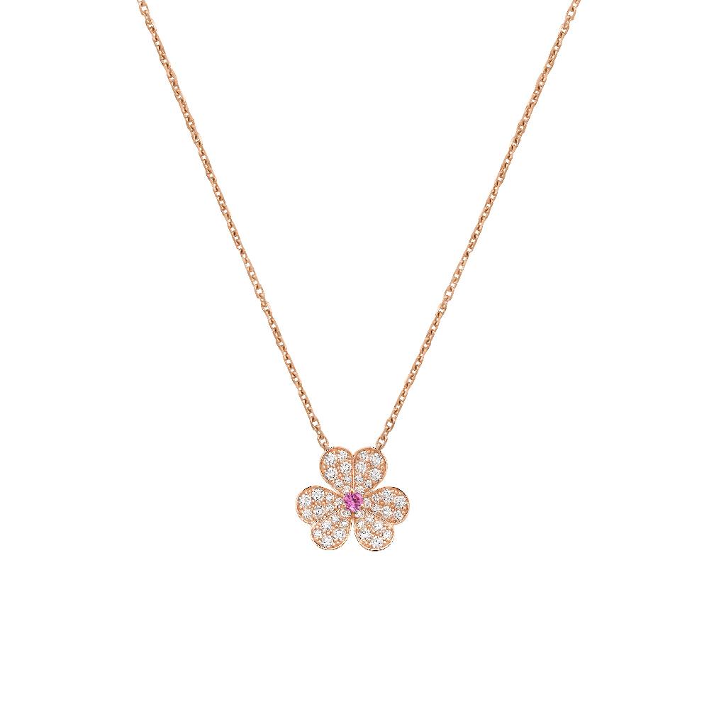 Mystic FRIVOLE ROSE GOLD FLOWER DIAMOND NECKLACE