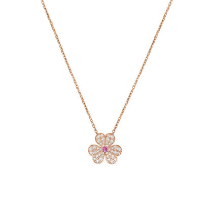 Mystic FRIVOLE ROSE GOLD FLOWER DIAMOND NECKLACE