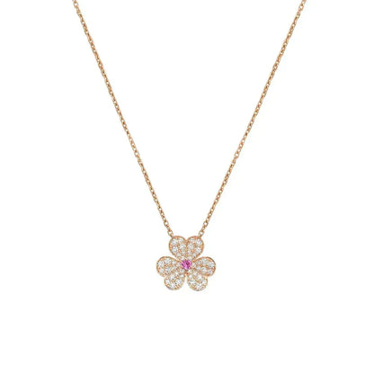 Mystic FRIVOLE ROSE GOLD FLOWER DIAMOND NECKLACE