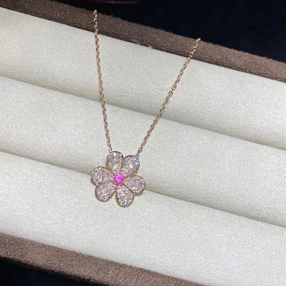 Mystic FRIVOLE ROSE GOLD FLOWER DIAMOND NECKLACE