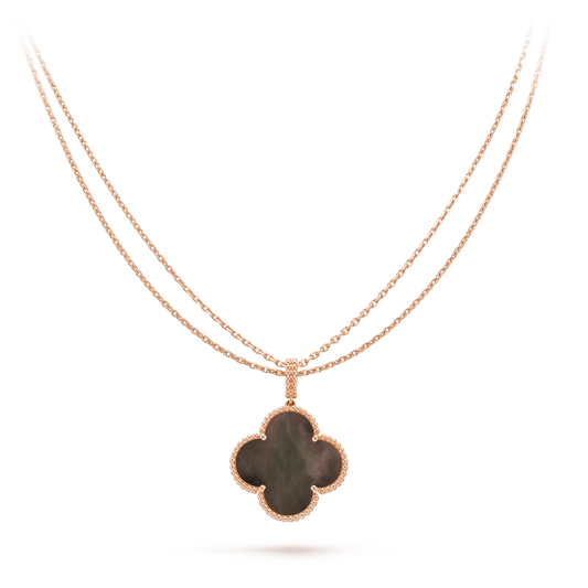 Mystic CLOVER 25MM GOLD DARK MOP BIG CLOVER NECKLACE