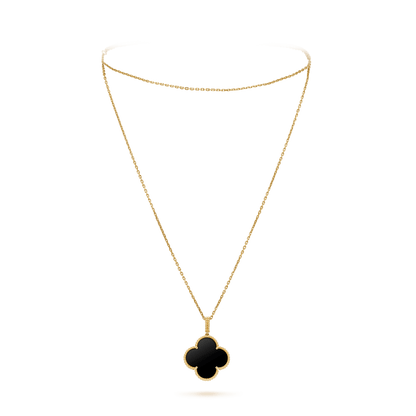 Mystic CLOVER 25MM GOLD ONYX BIG CLOVER NECKLACE