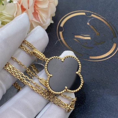 Mystic CLOVER 25MM GOLD ONYX BIG CLOVER NECKLACE