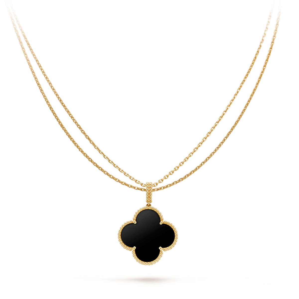 Mystic CLOVER 25MM GOLD ONYX BIG CLOVER NECKLACE