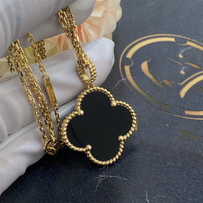 Mystic CLOVER 25MM GOLD ONYX BIG CLOVER NECKLACE