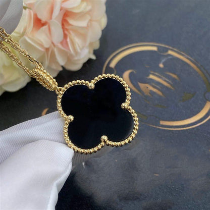 Mystic CLOVER 25MM GOLD ONYX BIG CLOVER NECKLACE