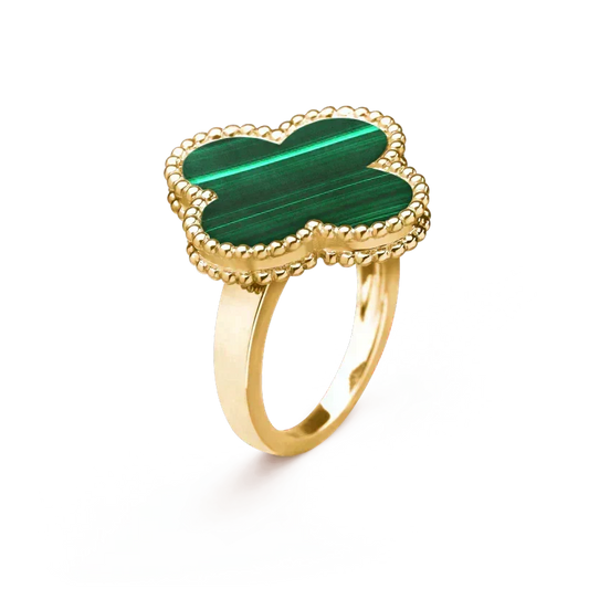 Mystic CLOVER MALACHITE RING