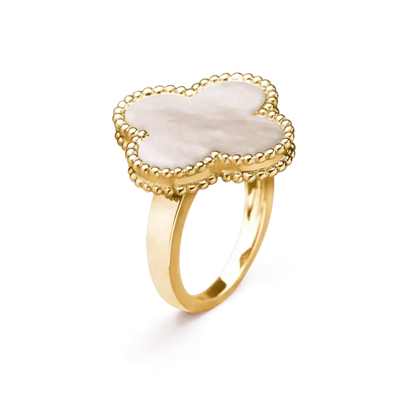 Mystic CLOVER WHITE MOP RING