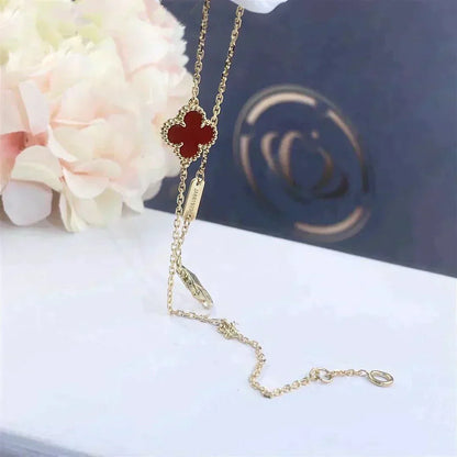Mystic CLOVER  CARNELIAN SINGLE FLOWER BRACELET