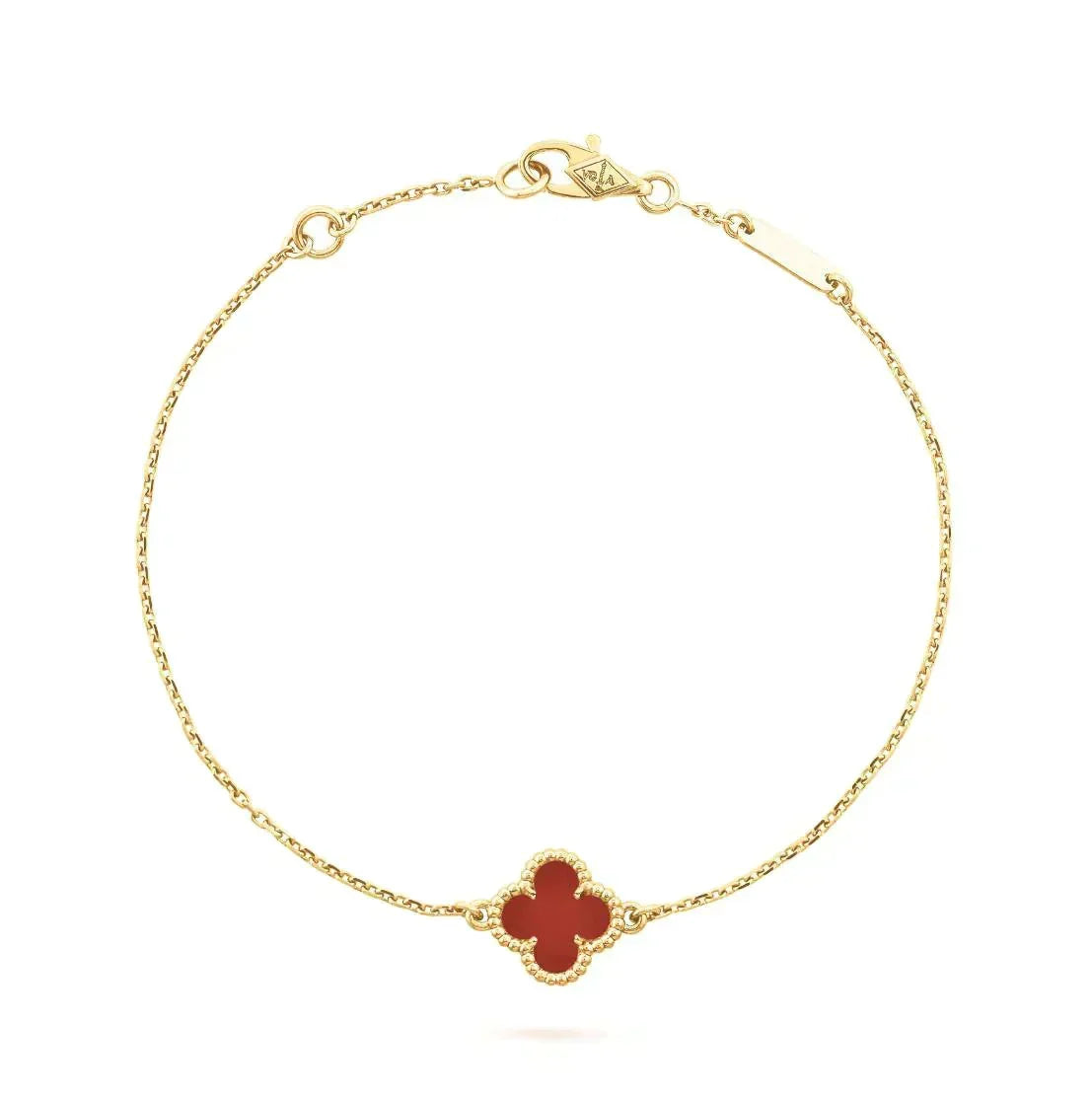 Mystic CLOVER  CARNELIAN SINGLE FLOWER BRACELET