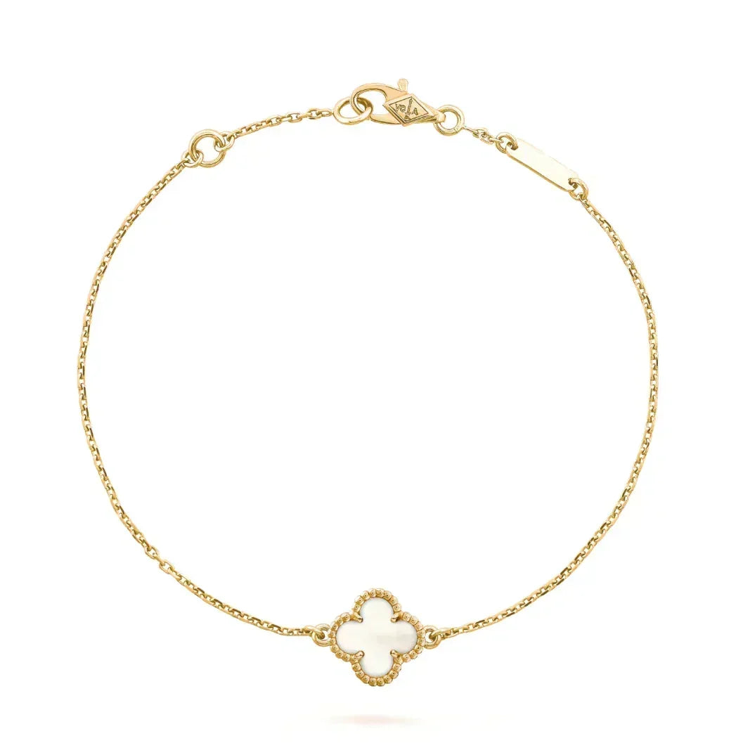 Mystic CLOVER WHITE MOP SINGLE FLOWER BRACELET