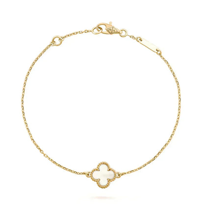 Mystic CLOVER WHITE MOP SINGLE FLOWER BRACELET