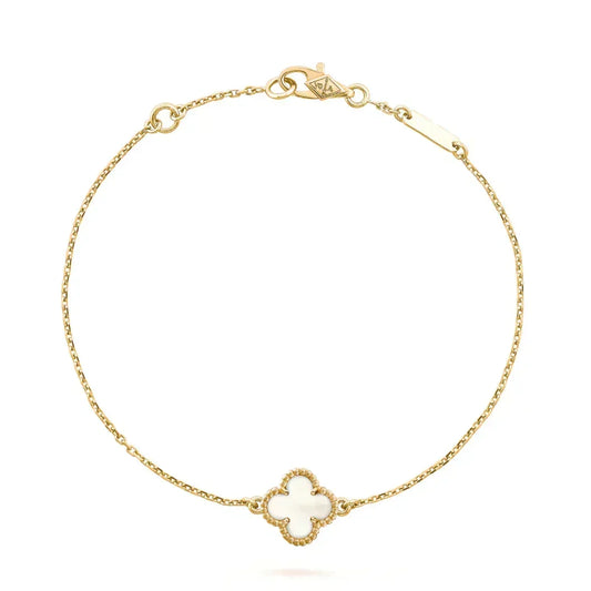 Mystic CLOVER WHITE MOP SINGLE FLOWER BRACELET