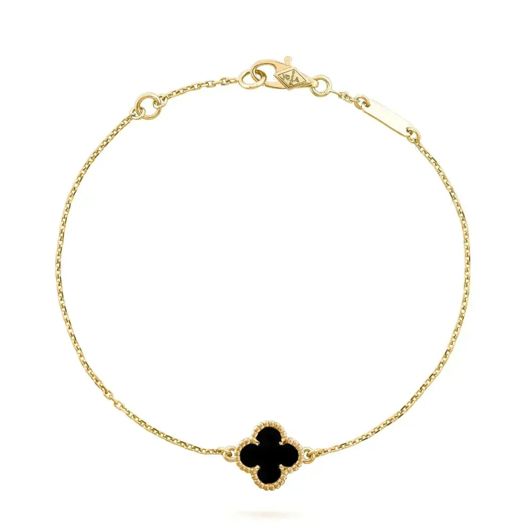 Mystic CLOVER ONYX SINGLE FLOWER BRACELET